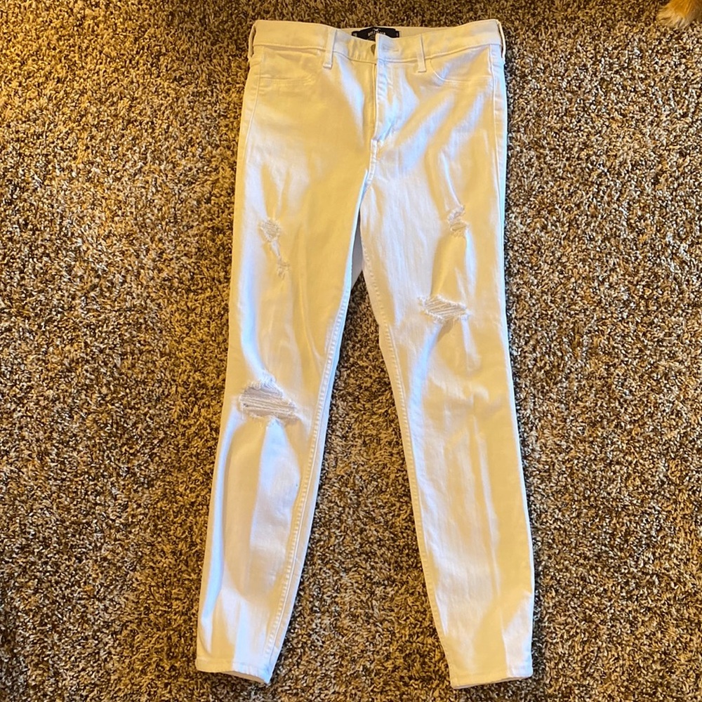 Womens white high rise jean leggings